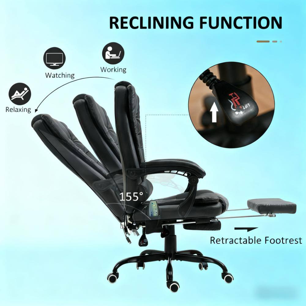 RECLINING FUNCTION

Watching  
Working  
Relaxing  

155°  

Retractable Footrest