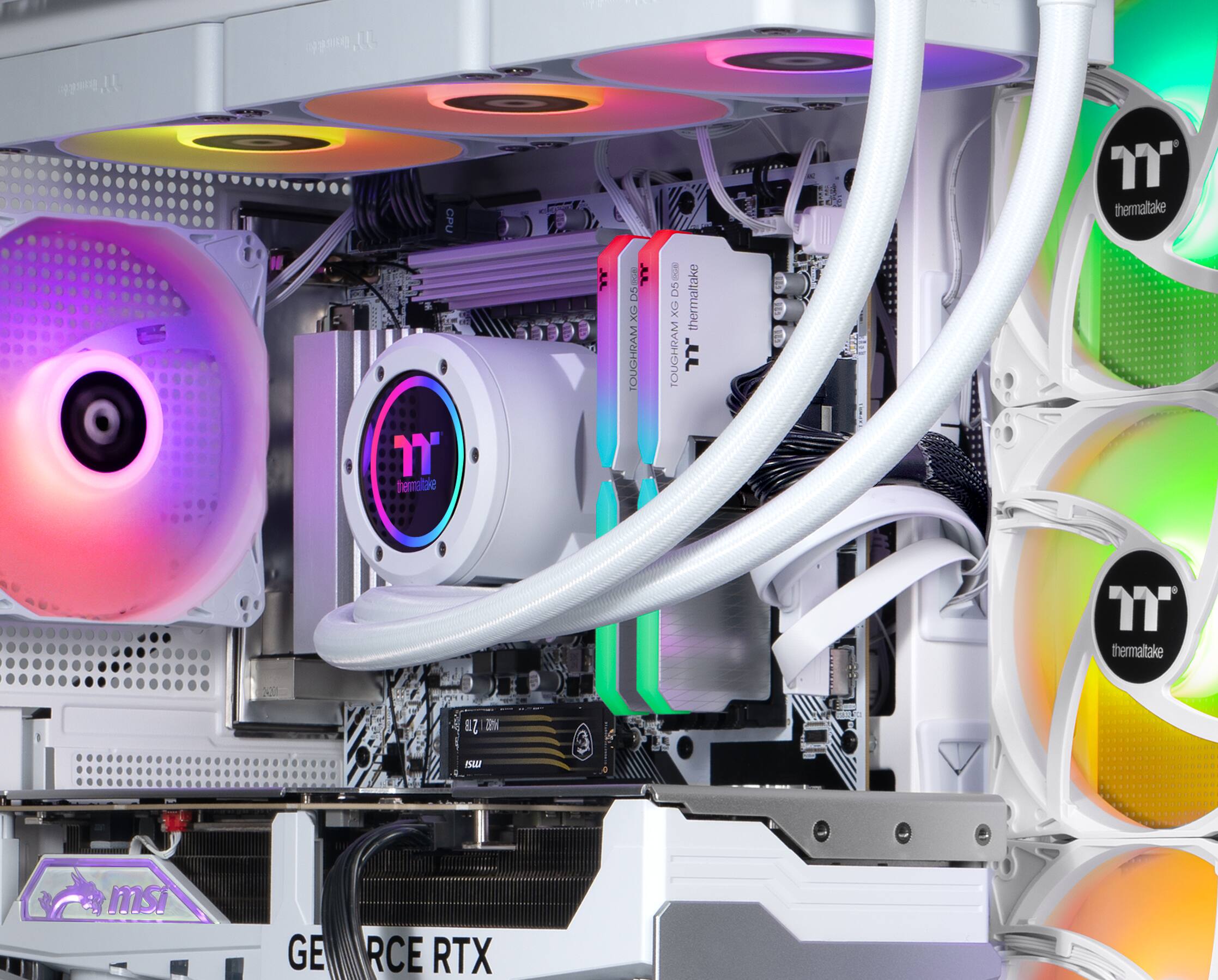 The text on the image is:

CPU: Intel Core i7 7700K
GPU: NVIDIA GeForce RTX 2080 Ti
RAM: Corsair Vengeance LPX 32GB DDR4 3200MHz
Motherboard: ASUS ROG Strix Z270E Gaming
Power Supply: Corsair RM1000x 1000W 80+ Gold

The text is grouped and corrected as follows:

* CPU: Intel Core i7 7700K
* GPU: NVIDIA GeForce RTX 2080 Ti
* RAM: Corsair Vengeance LPX 32GB DDR4 3200MHz
* Motherboard: ASUS ROG Strix Z270E Gaming
* Power Supply: Corsair RM1000x 1000W 80+ Gold