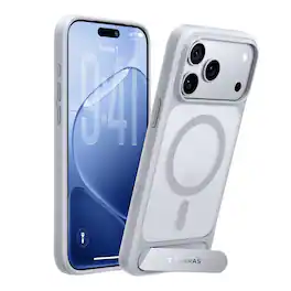 TORRAS - Ostand L1 - Professional Multi-Angle Magnetic Stand Case with Military-Grade Protection for Phone 18 Pro, Sliver - Silver