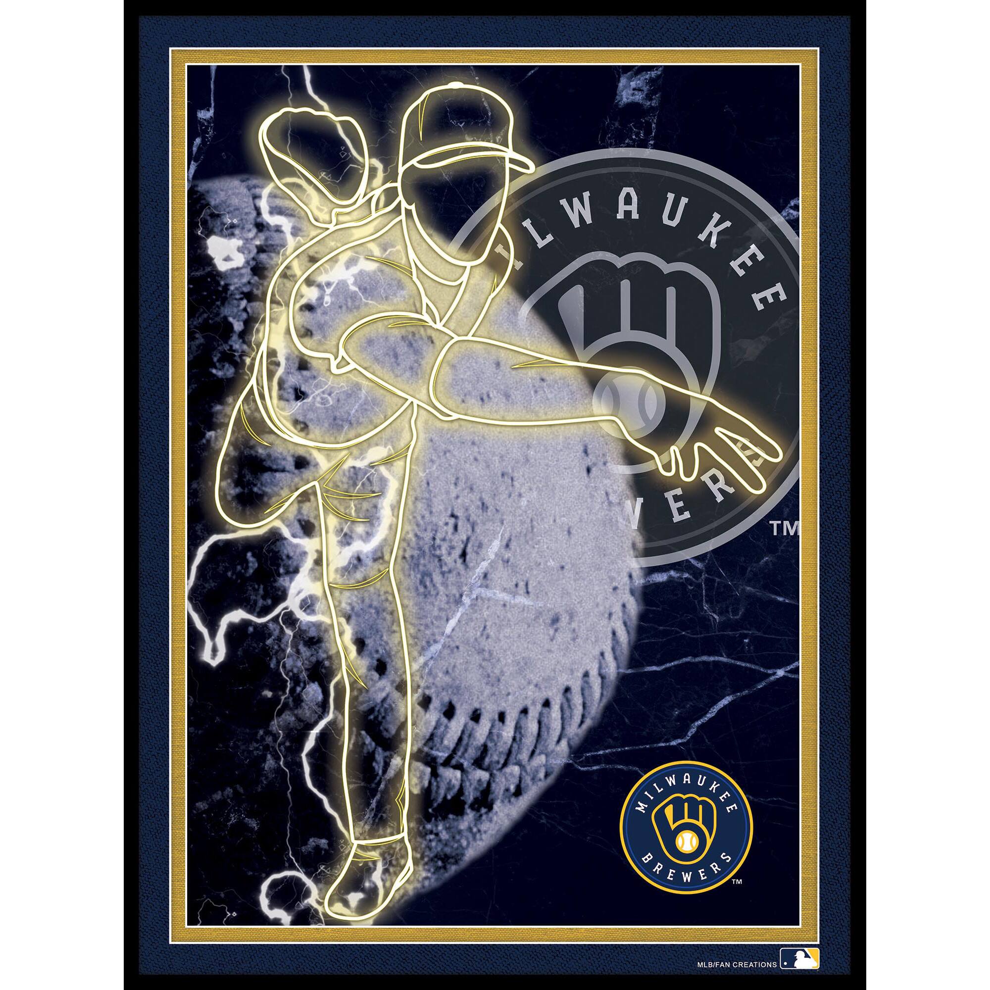 Black 12'' x 16'' Framed Neon Player Print