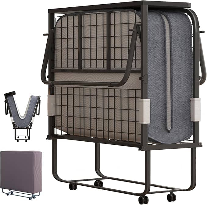 Circus Cirle - Folding Bed with Mattress - Gray