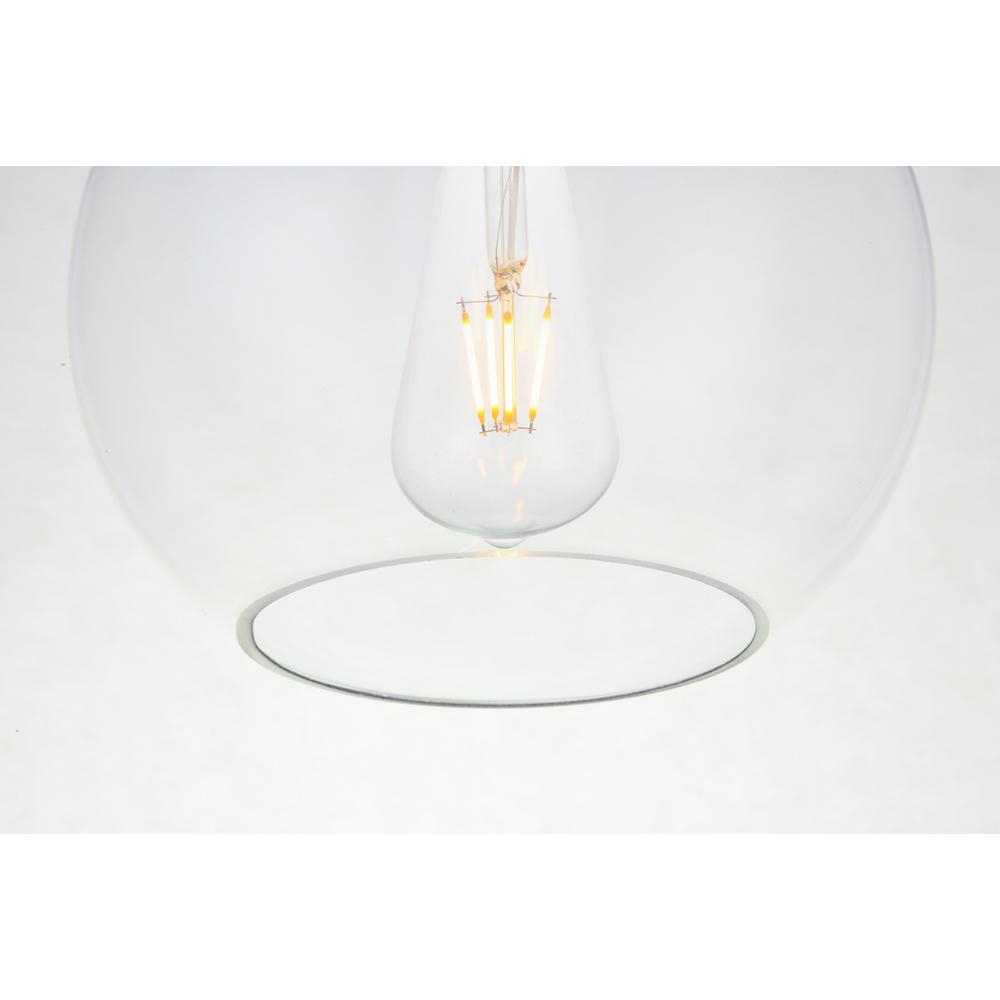 Alt View 1. Living District - Baxter 1 Light Black Flush Mount With Clear Glass - Black And Clear.
