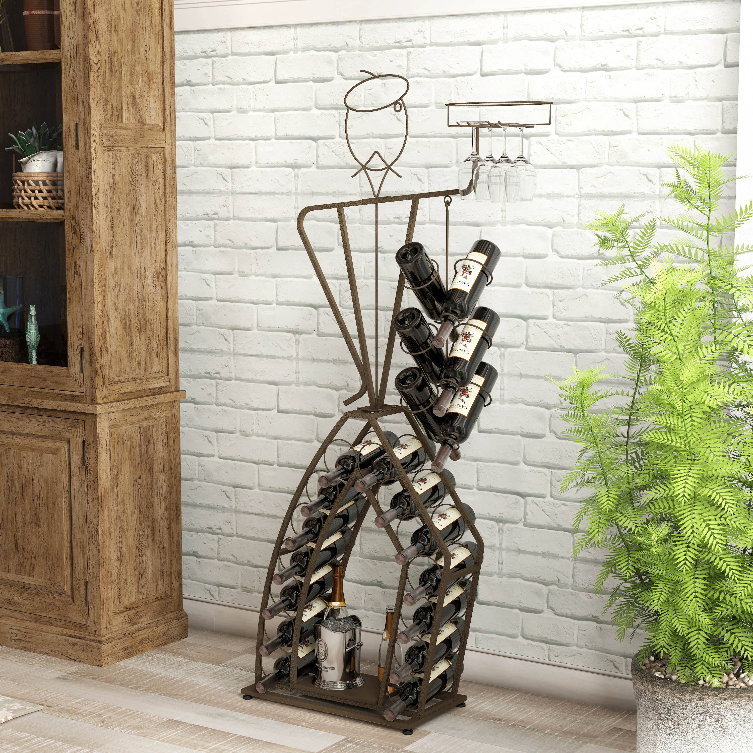 ELEMENT ACE Freestanding Wine Rack with Storage Wine Bakers Rack for ...