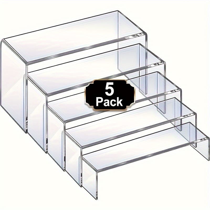Auledio - Elegant Clear Acrylic Display Stand Set Party Display Racks for Wedding & Party Desserts, Cake & Cupcake Display - 5PCS