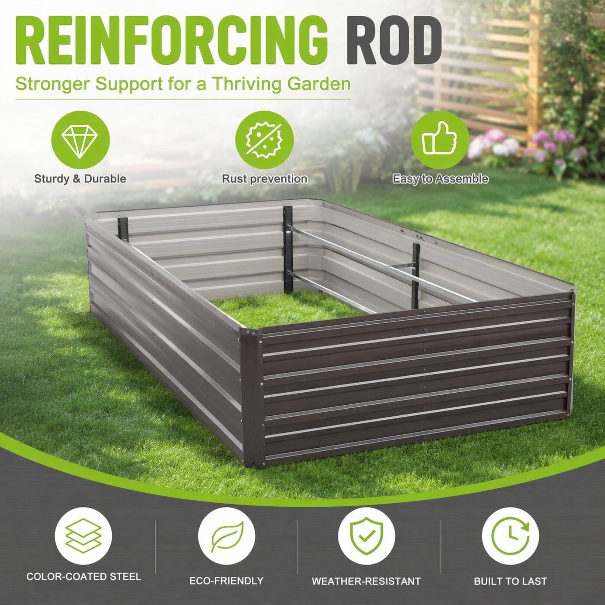 REINFORCING ROD  
Stronger Support for a Thriving Garden

- Sturdy & Durable
- Rust prevention
- Easy to Assemble

- COLOR-COATED STEEL
- ECO-FRIENDLY
- WEATHER-RESISTANT
- BUILT TO LAST