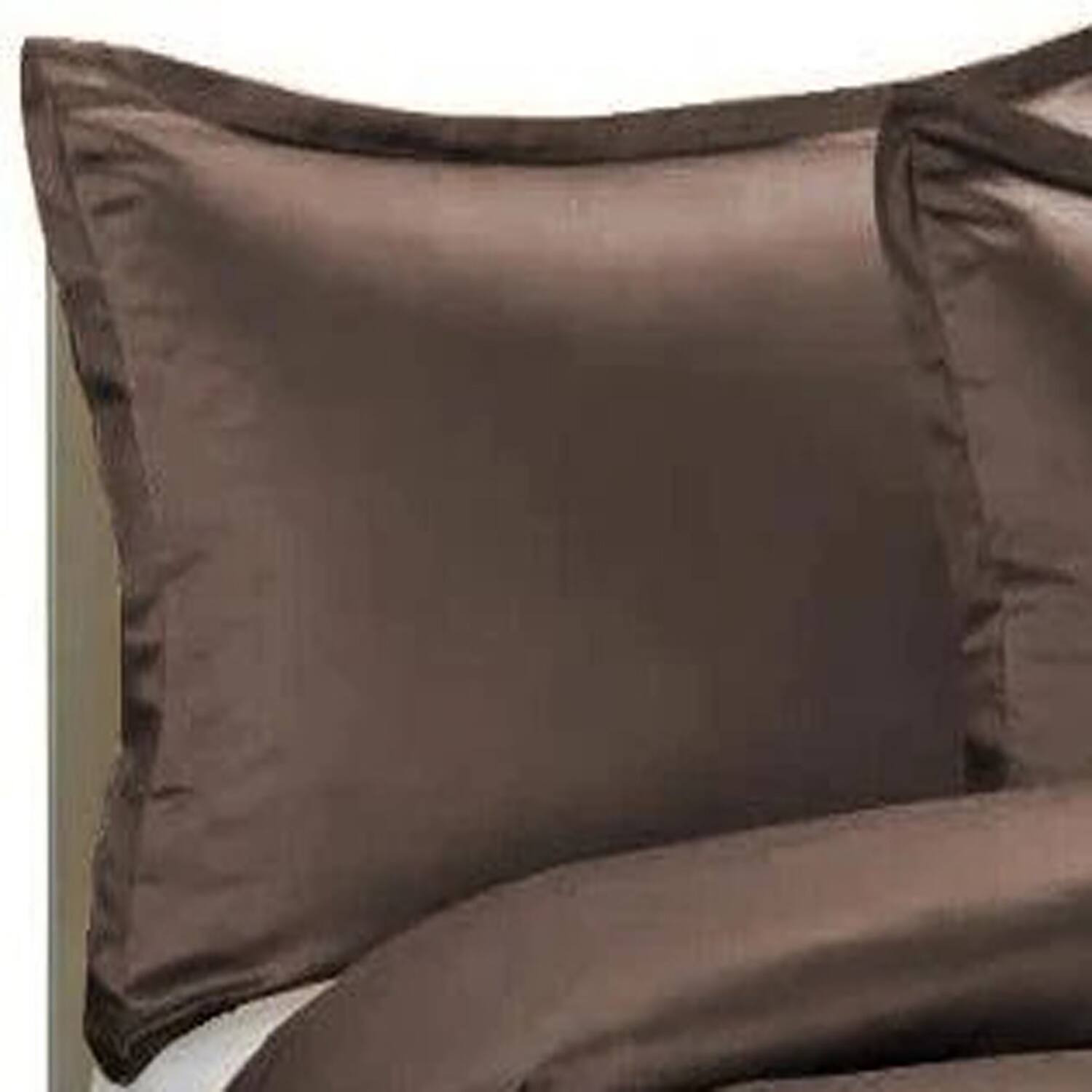 Alt View 4. Home Collection - Brielle Home 100% Premium 250TC Modal Sateen Duvet Cover Set 108" x 98" and Two 20" x 26" Shams Set Full/Queen Chocolate - Chocolate.