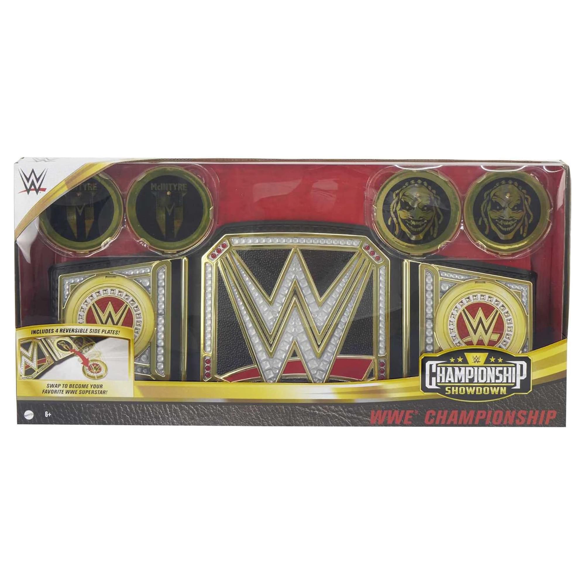 WWE Championship Showdown  
WWE Championship  
Includes 4 Reversible Side Plates!  
Swap to Become Your Favorite WWE Superstar!  
Recommended for ages 8+