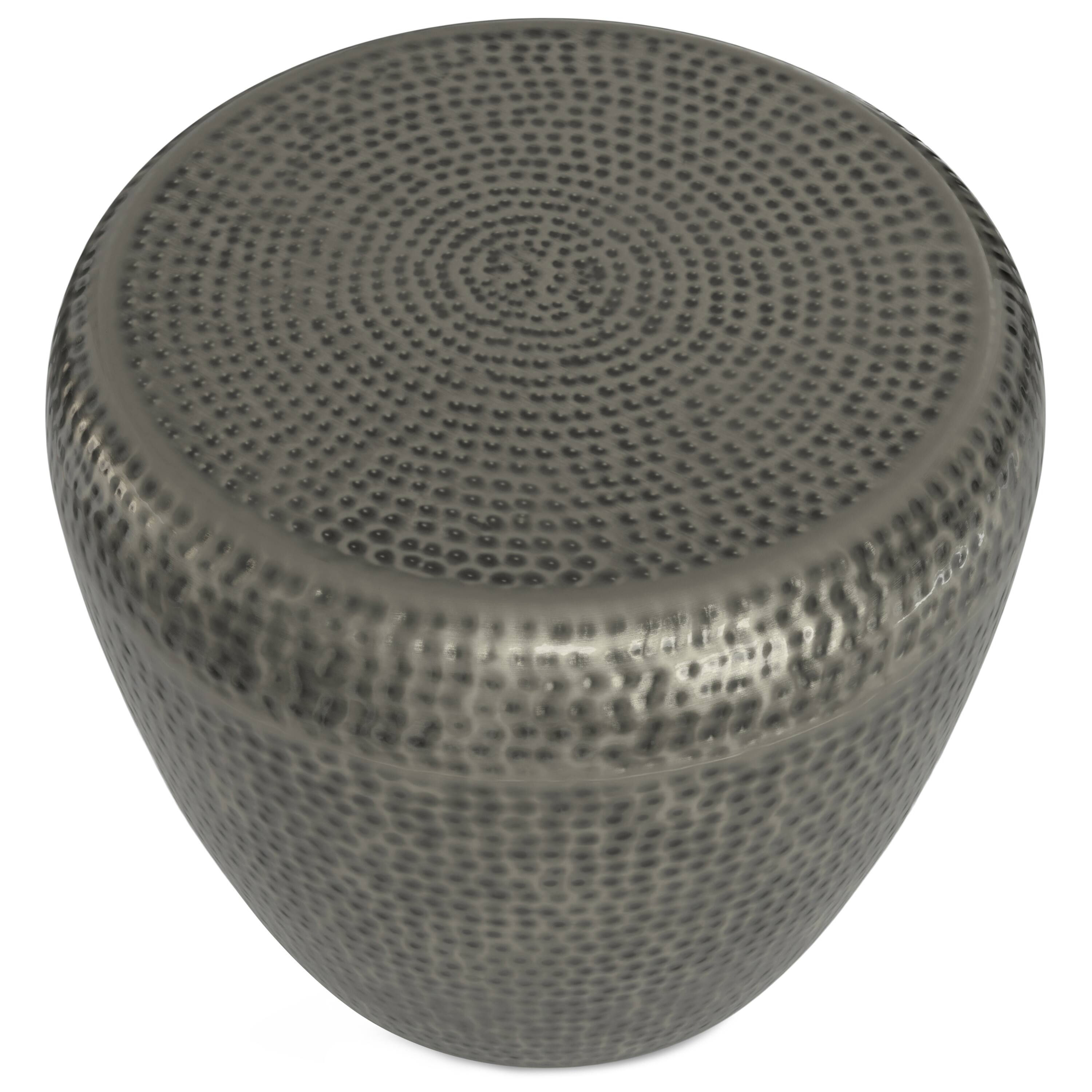 Alt View 1. Simpli Home - Preston Modern Industrial 22 inch Wide Metal Metal Side Table in Antique Silver , Fully Assembled - Antique Silver.