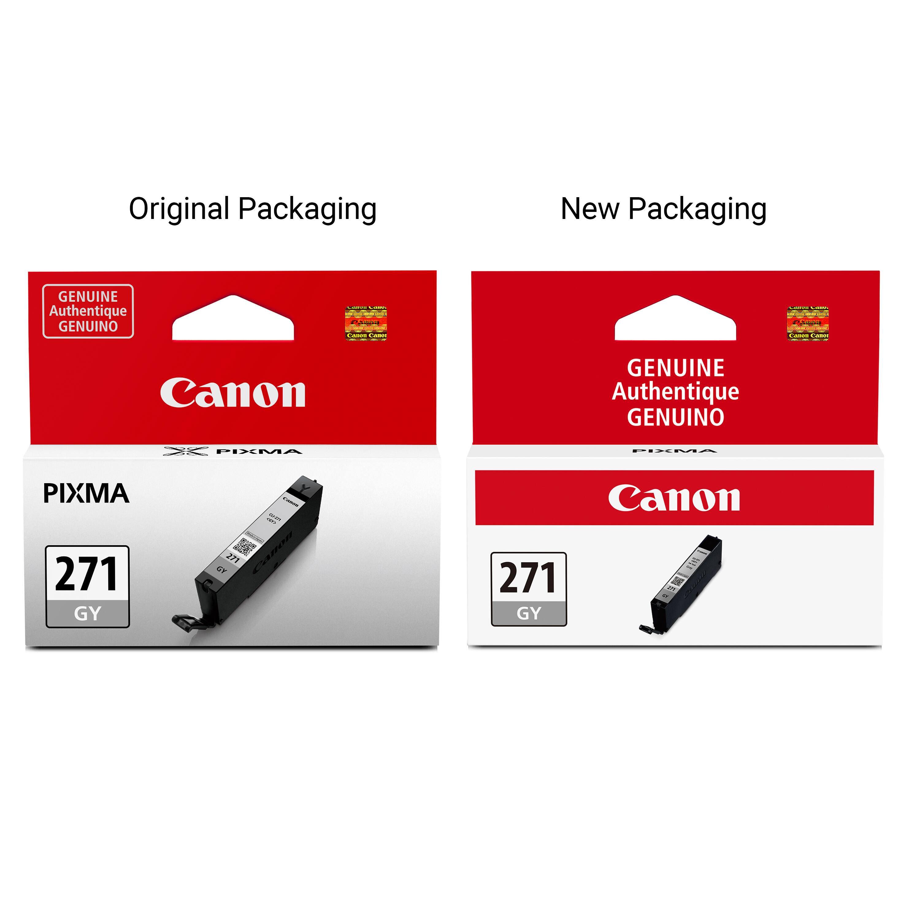 Original Packaging
New Packaging
GENUINE Authentique GENUINO
Canon
PIXMA
271 GY