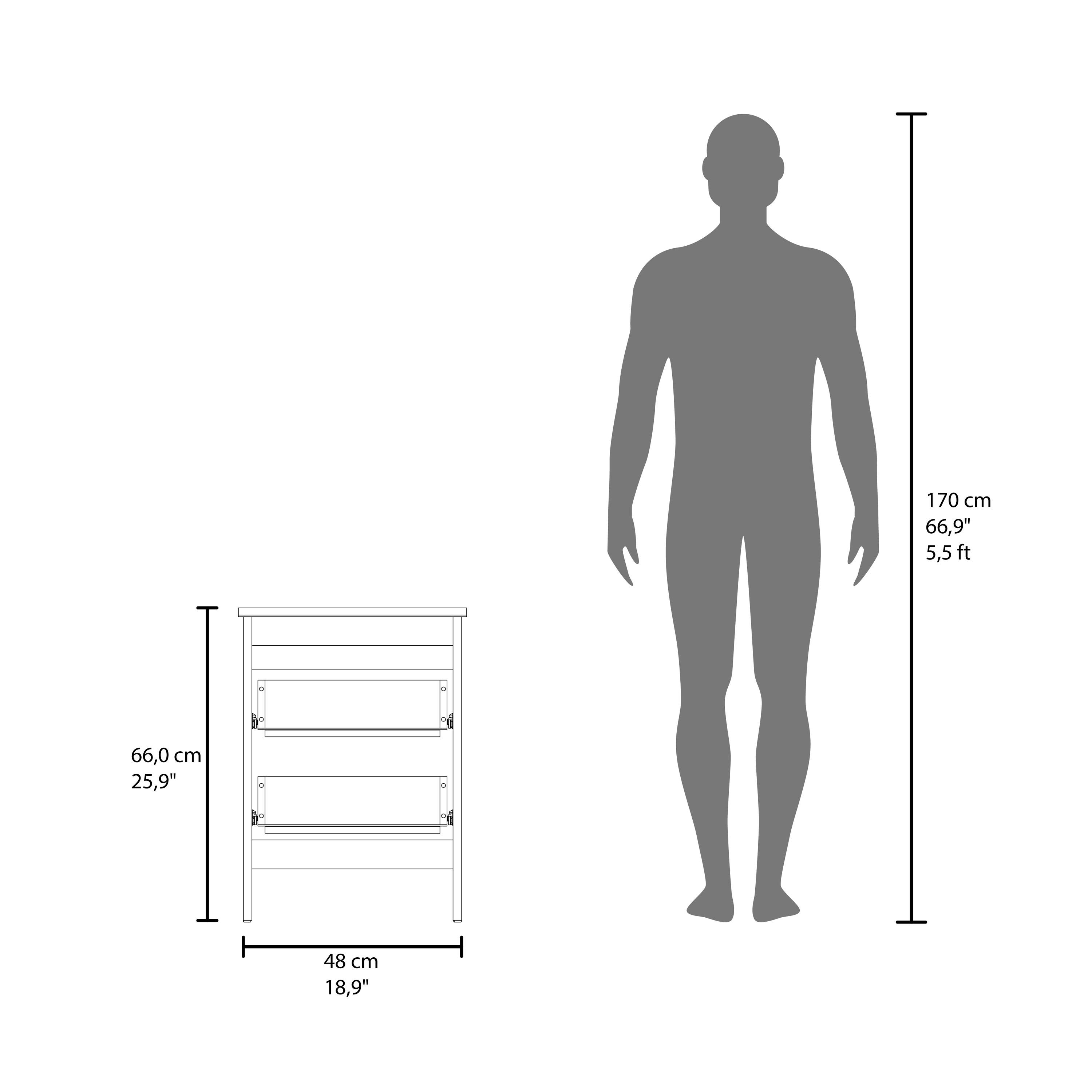 170 cm 66.9" 5.5 ft  
66.0 cm 25.9"  
48 cm 18.9"