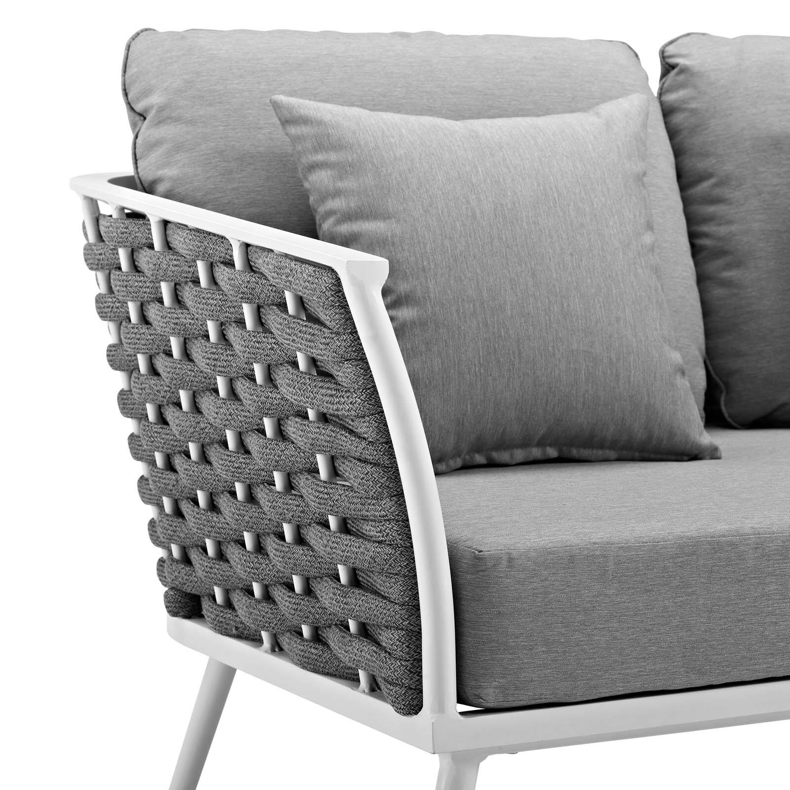 Alt View 1. Modway - Stance Outdoor Patio Aluminum Loveseat by Modway - White Gray.