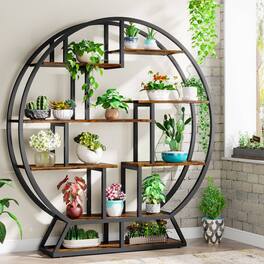 Tribesigns - Office Storage Shelf, For Organizing and Displaying Items in Workspaces and Reception Areas - Brown