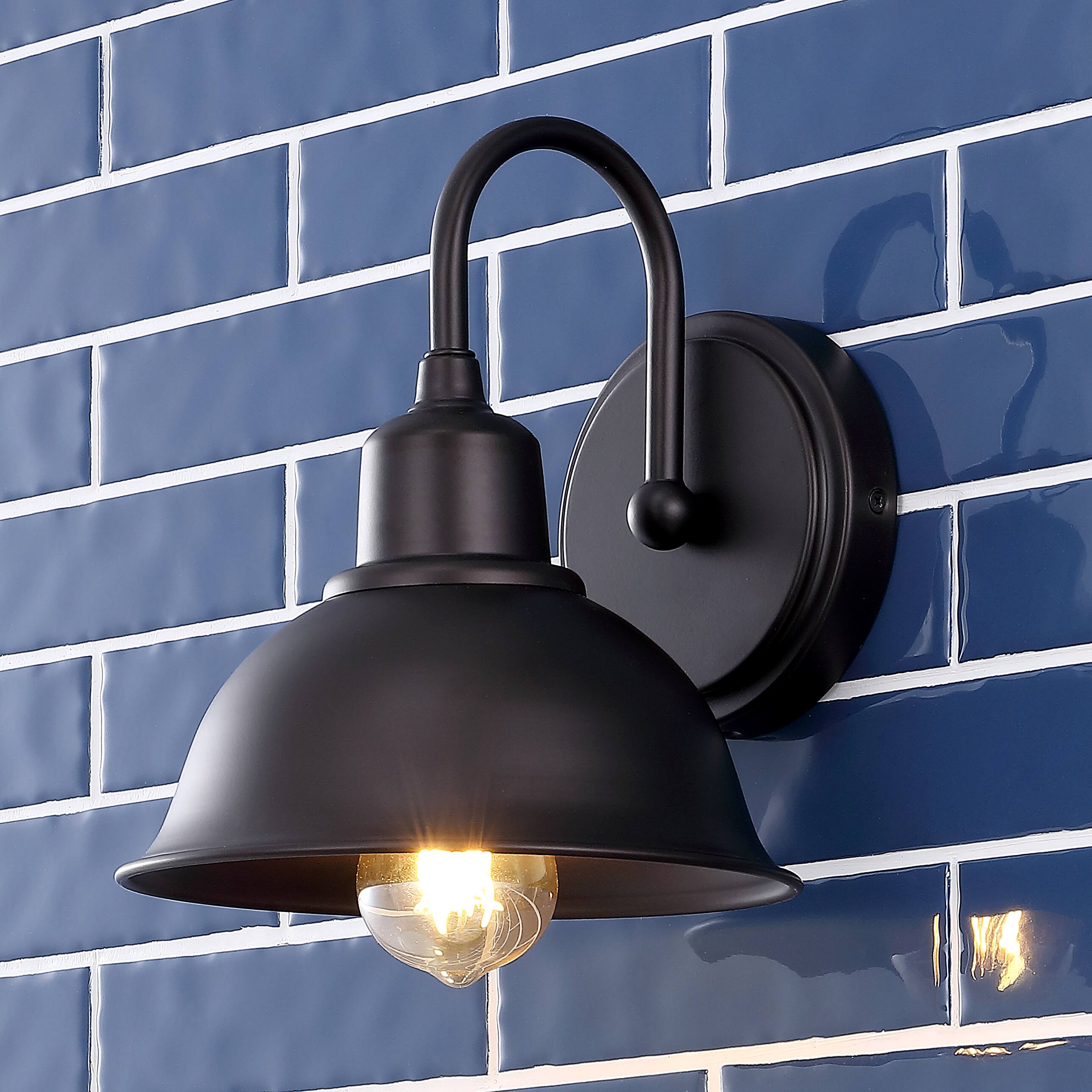 Alt View 1. Jonathan Y - Frisco 8" 1-Light Farmhouse Industrial Iron LED Vanity, Oil Rubbed Bronze - Oil Rubbed Bronze.