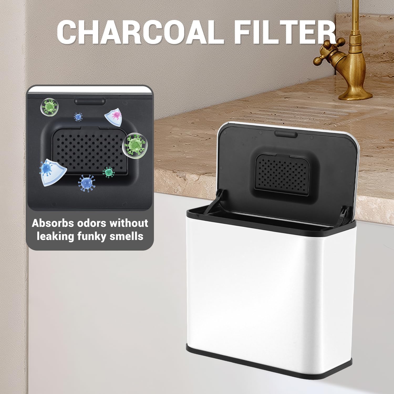 CHARCOAL FILTER

Absorbs odors without leaking funky smells