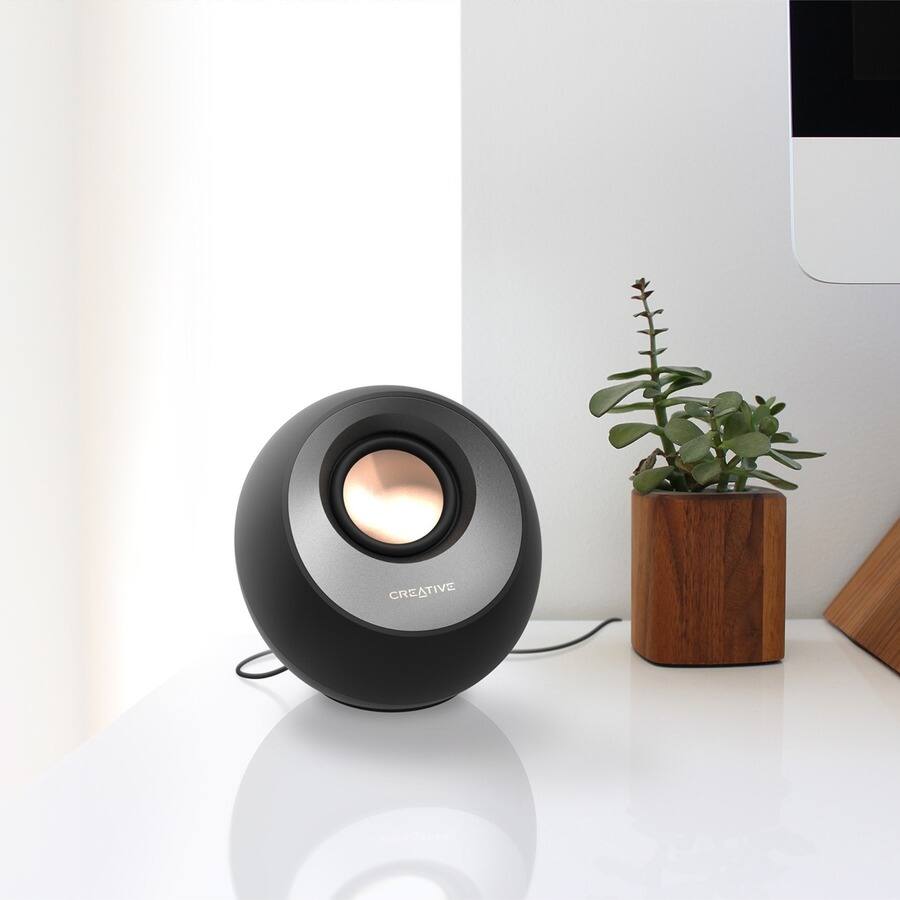 Alt View 2. Creative Labs - Creative Pebble V3 2.0 Bluetooth Speaker System - 8 W RMS - Black - Desktop - 100 Hz to 17 kHz - USB - Black.