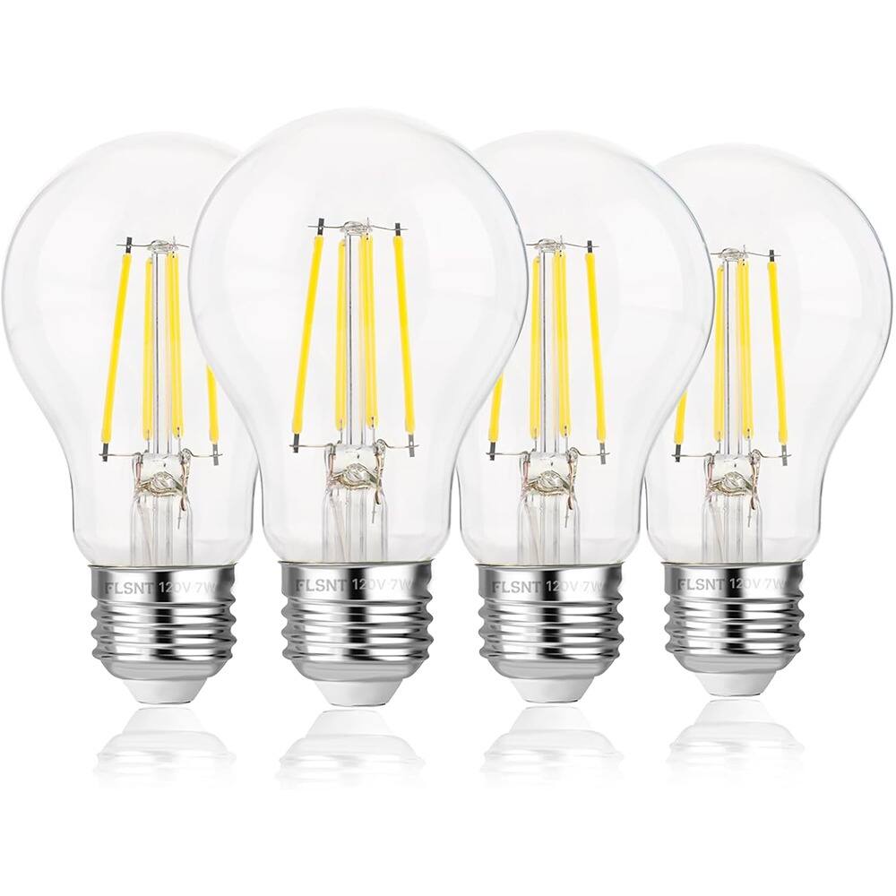 Schertz - 60W Equivalent Dimmable A19 LED Bulbs, 7W, 800 Lumens, 5000K Daylight, 4 Packa