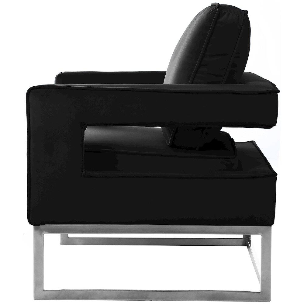 Alt View 2. Meridian Furniture - Noah Black Velvet Accent Chair - Black.