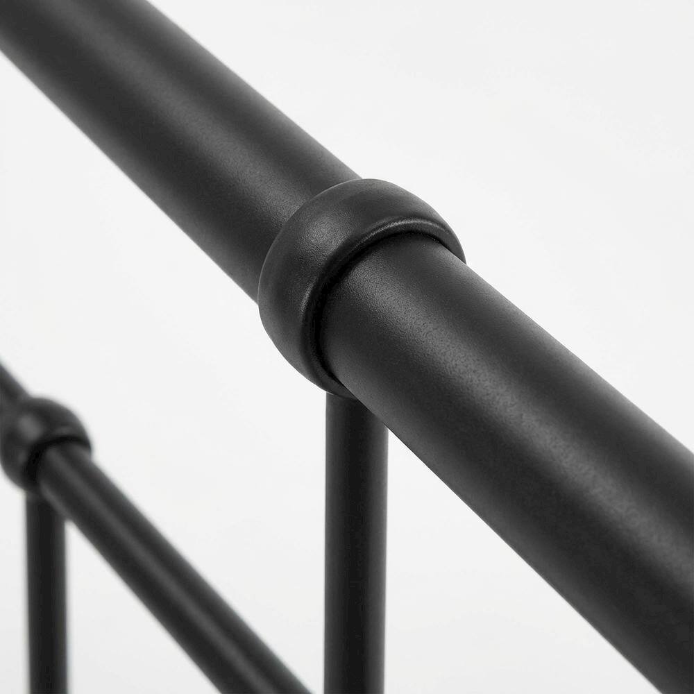 Back. FurniFact - Metal Full Headboard with Sleek Design and Durable Construction - Black.