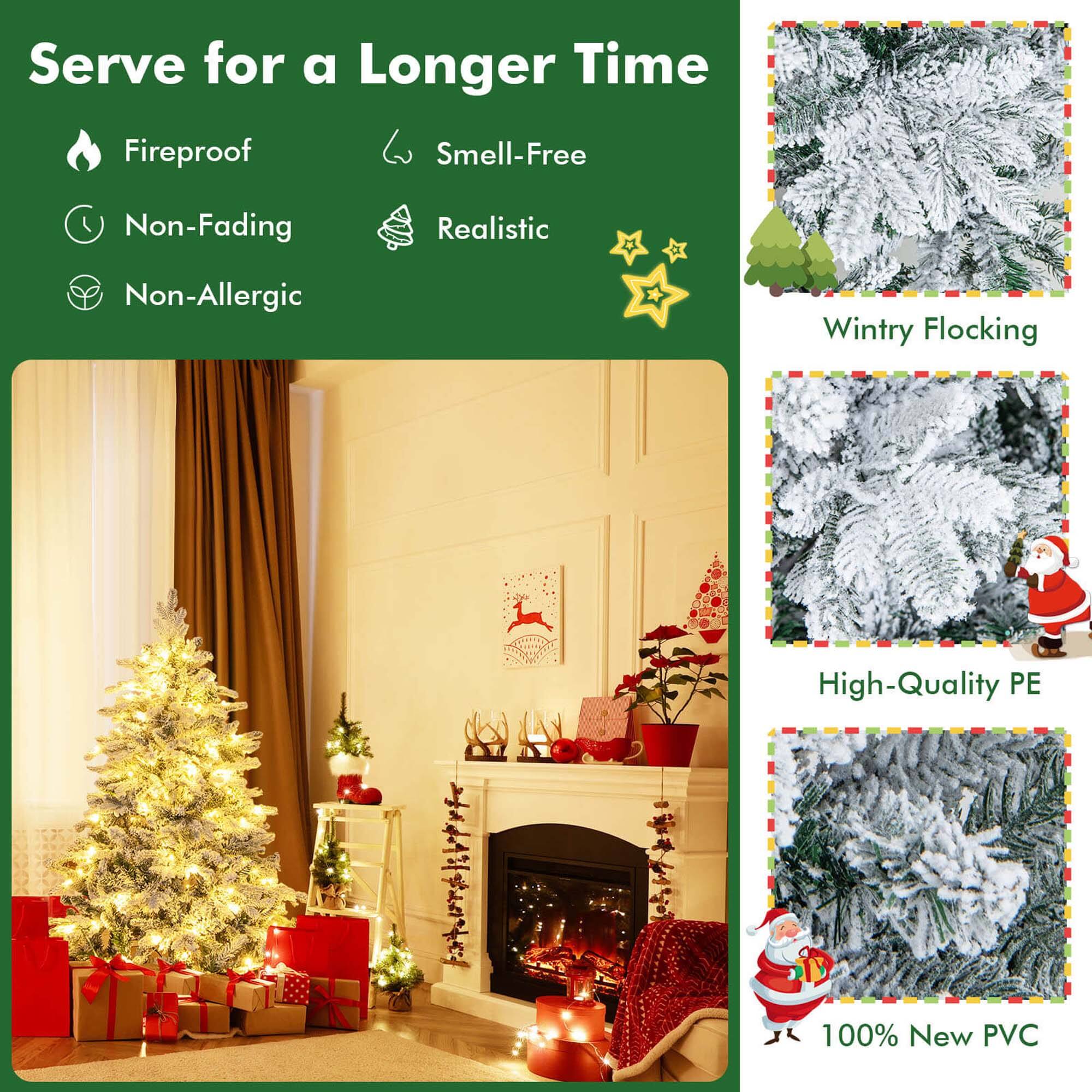 Serve for a Longer Time

- Fireproof
- Smell-Free
- Non-Fading
- Realistic
- Non-Allergic

Wintry Flocking

High-Quality PE

100% New PVC