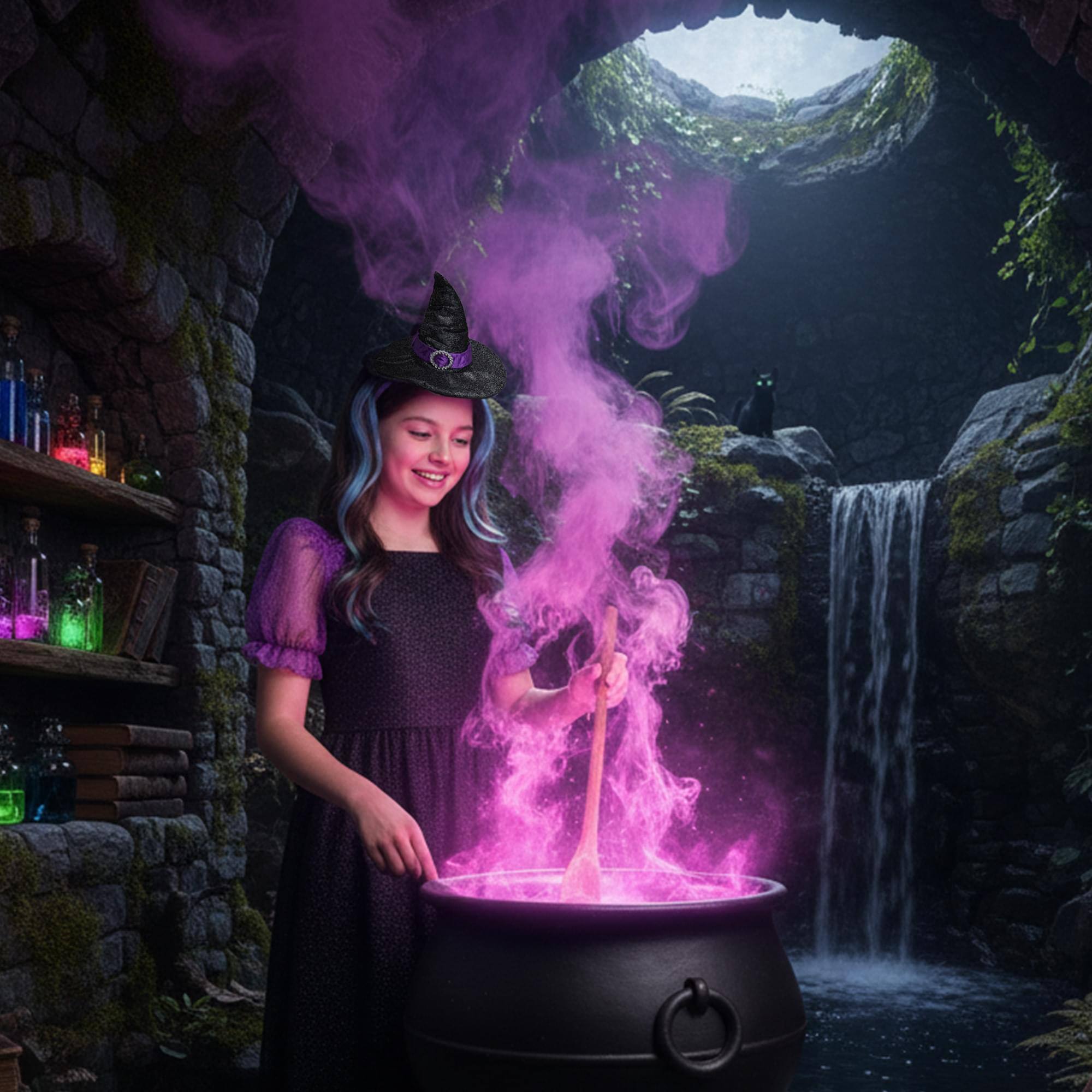 Alt View 10. Smiffys - Glitter Witch Headband with Hair Costume Accessory - Multi-Colored.