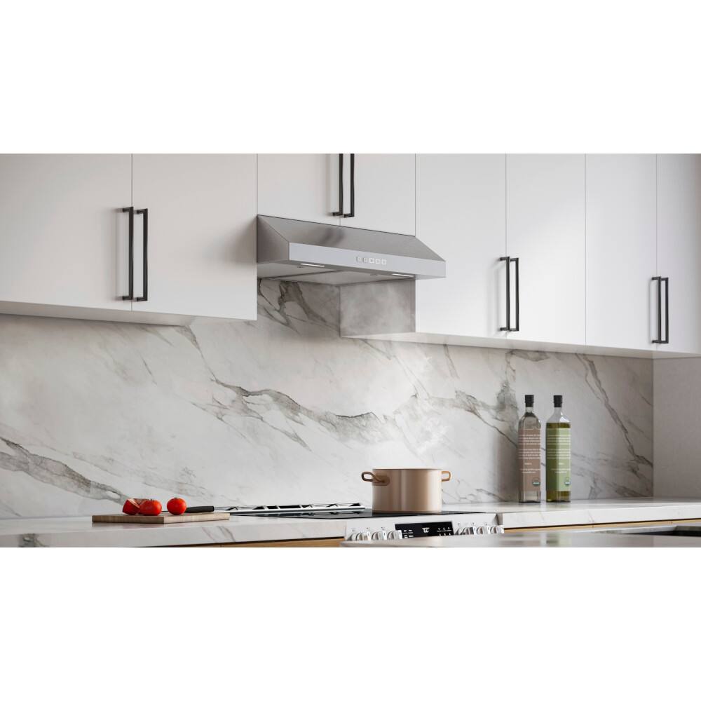 Alt View 13. Broan - Broan-NuTone 30-Inch Under Cabinet Range Hood, ENERGY STAR, 350 Max Blower CFM - Stainless Steel.