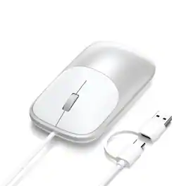 Satechi - Slim LX Wired Mouse - Aluminum, Silent Click, USB-C, Optical Tracking, for Mac & PC - Wired - Silver