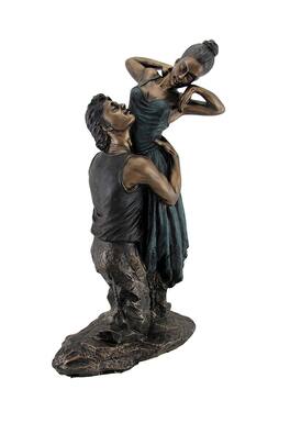 Zeckos - Bronze Finish Neoclassical Ballet Dancers Statue - Multicolored
