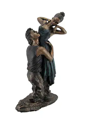 Front. Zeckos - Bronze Finish Neoclassical Ballet Dancers Statue - Multicolored.