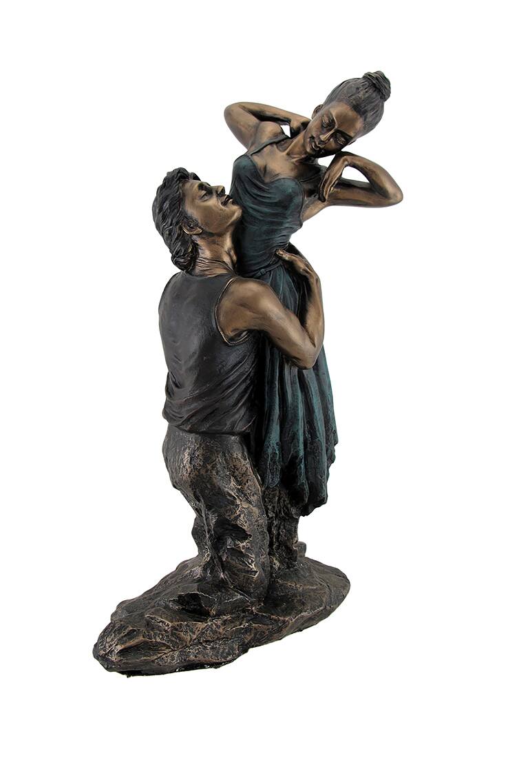 Front. Zeckos - Bronze Finish Neoclassical Ballet Dancers Statue - Multicolored.