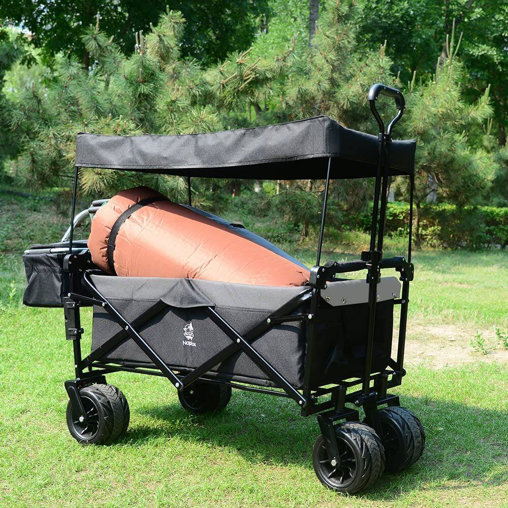 Alt View 3. Loheer - Loheer Heavy Duty Collapsible Wagon with Canopy All Terrain Beach Cart Cooler Bag.