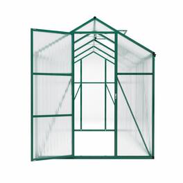 RYHNUYNE - 6x8 ft Polycarbonate Greenhouse, Heavy Duty Aluminum Frame, Walk-in Garden Kit, All Season