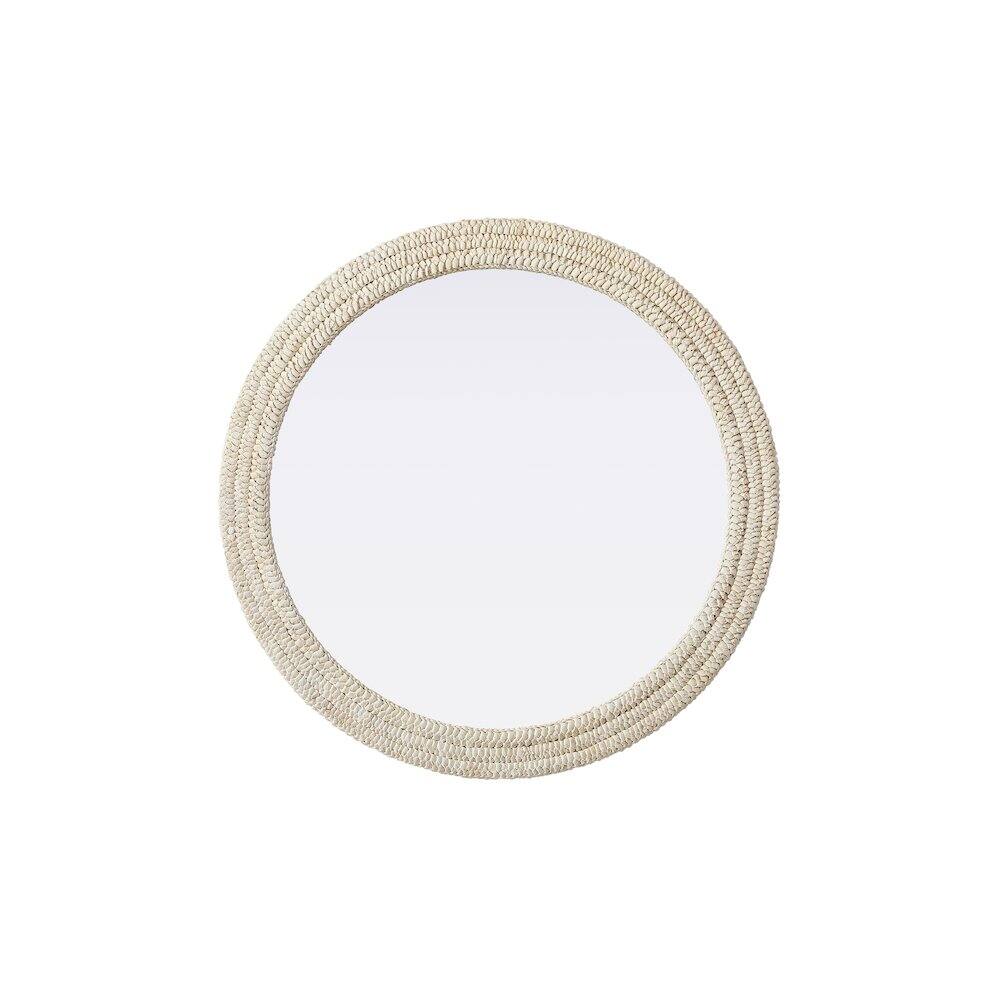 Alt View 4. Elegant Decor - Round Cornhusk Mirror 42x42 in Linen White - Linen White.