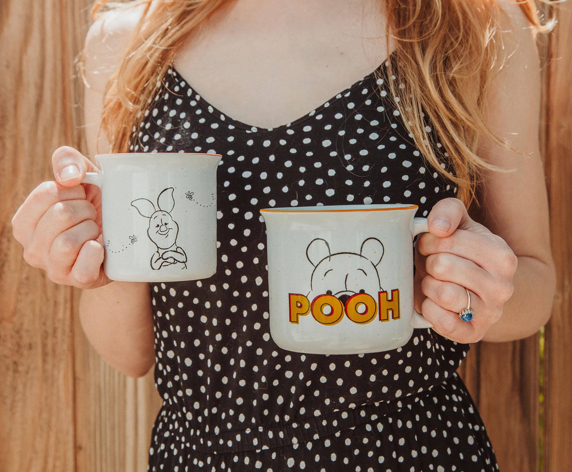 Alt View 10. Disney - Disney Winnie the Pooh and Piglet Ceramic Camper Mugs | Set of 2 - White.