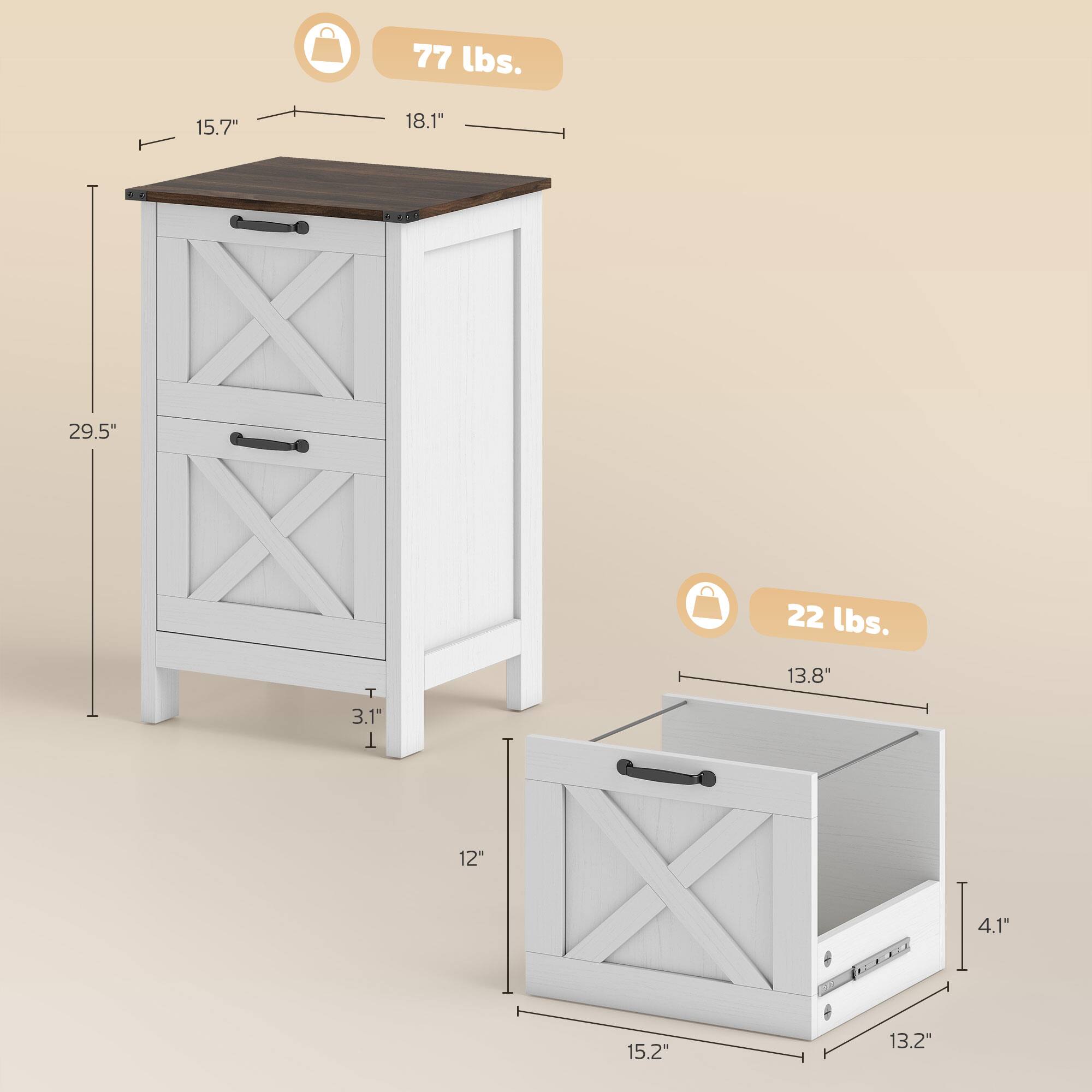 77 lbs.  
15.7" x 18.1" x 29.5"  
22 lbs.  
3.1" x 13.8" x 12" x 4.1" x 15.2" x 13.2"