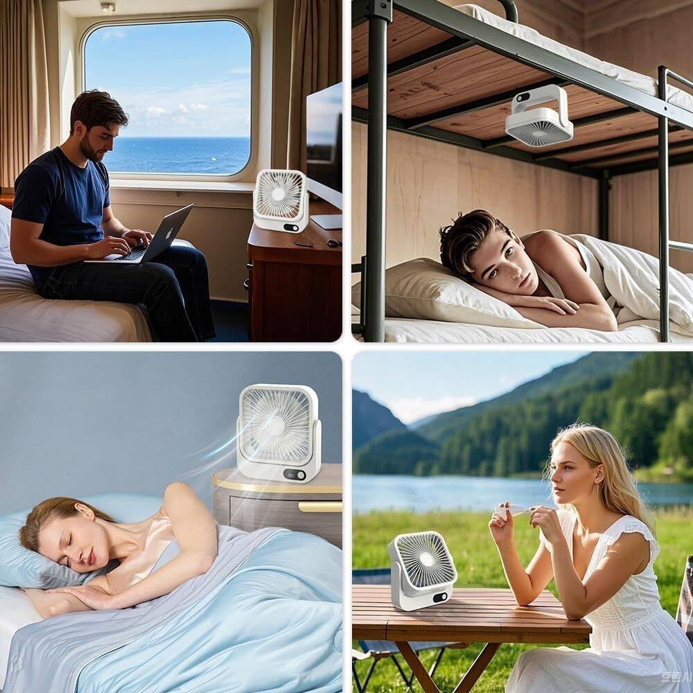 Angle. Loheer - Loheer Cruise Ship Fan, Portable Rechargeable Magnetic Desk Fan, Battery Operated Fan for Cabin Travel.