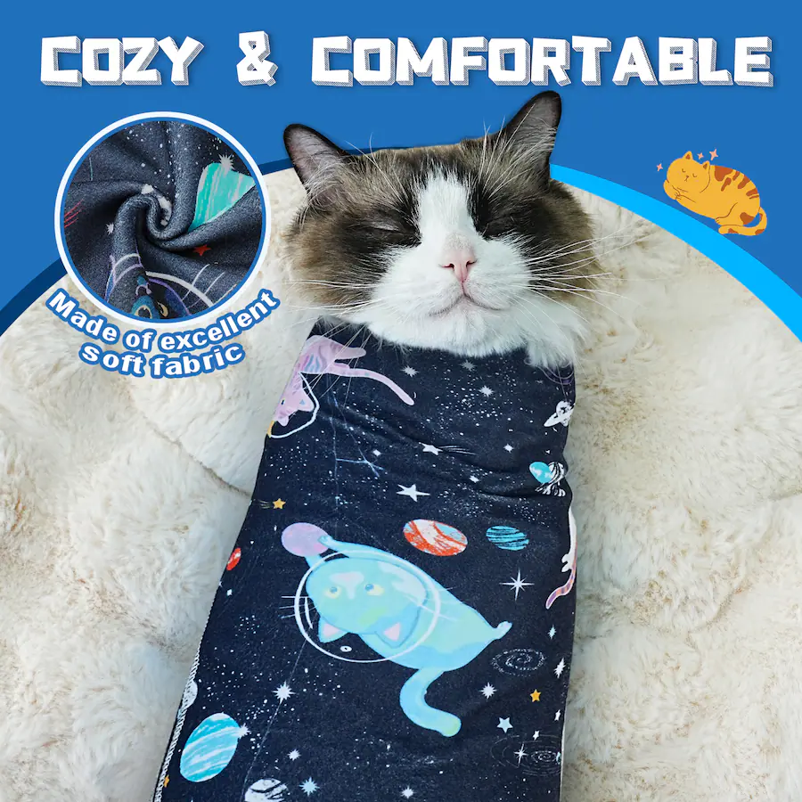 Supet Cat Wrap for Cutting Nails, 2025 Self Adherent Cat Grooming Wrap ...