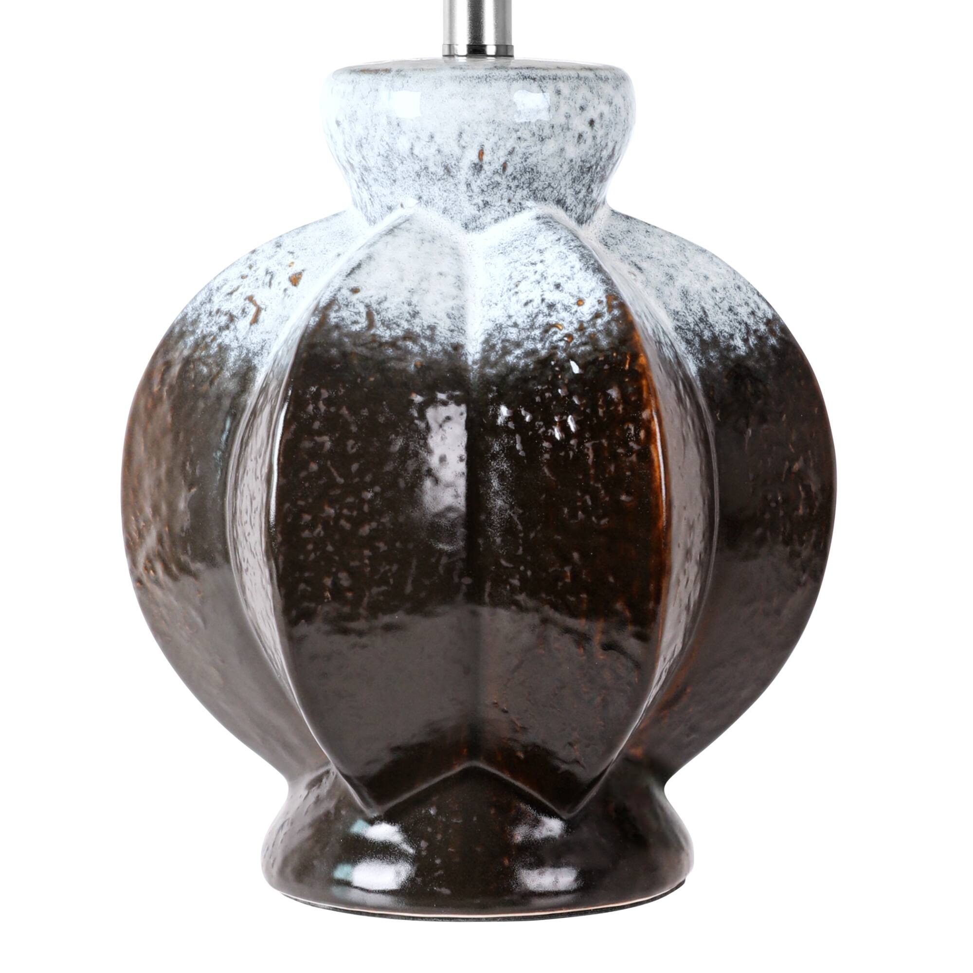 Alt View 3. partphoner - Rustic Ceramic Table Lamp - Brown-White.