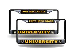 Rico Industries - Fort Hays State Tigers Black Metal License Plate Frame - Set of 2 Frames - Multi