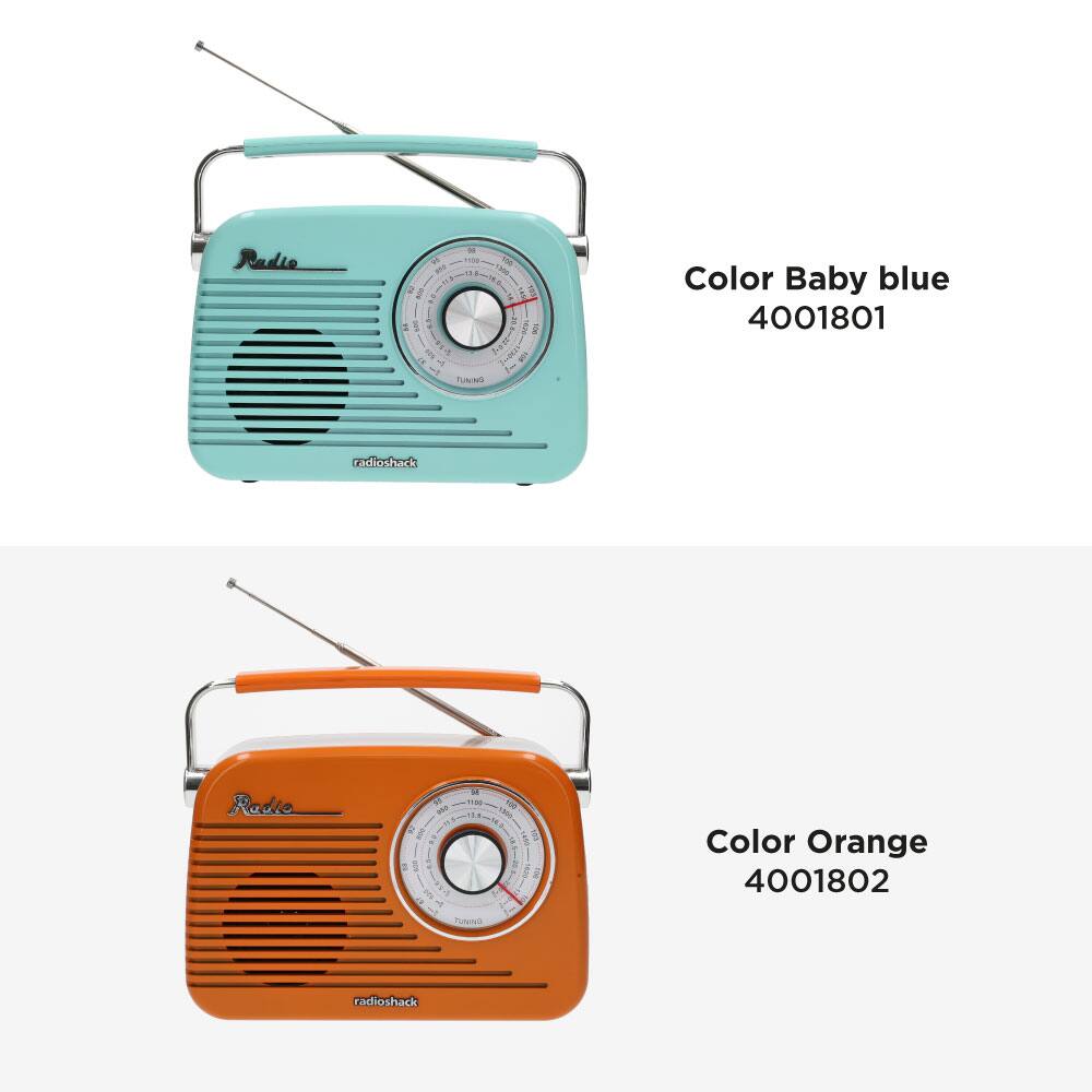 Radio E F01 Color Baby blue 4001801 = A w RAa i redioshack Radio 1H0 Color Orange 4001802 radioshack