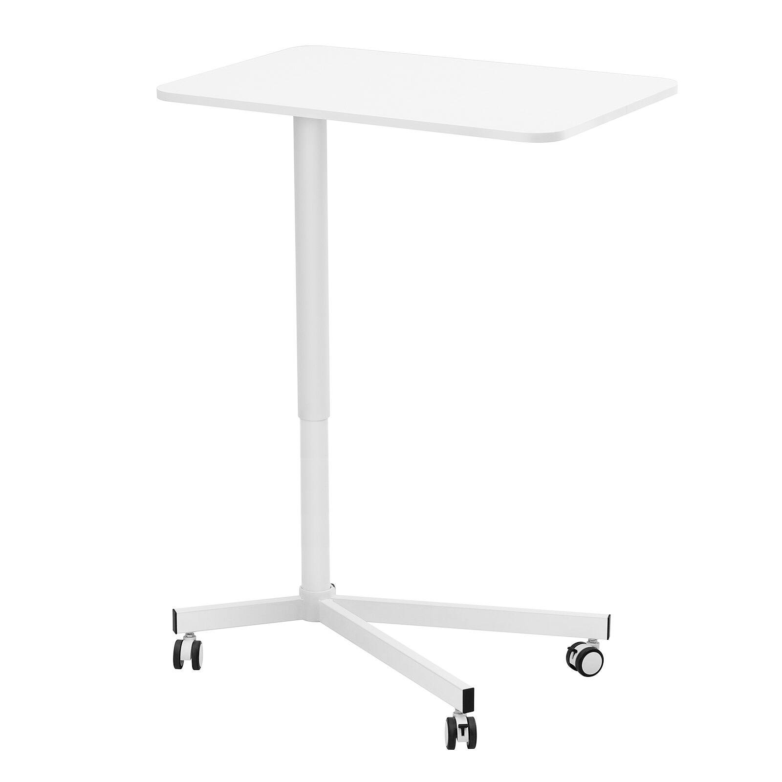 Alt View 10. Glintex - Mobile Standing Desk 28.5"-44.2" Gas-Spring Adjustable, Portable Rolling Laptop Table with Lockable Wheels, Home Office - white.