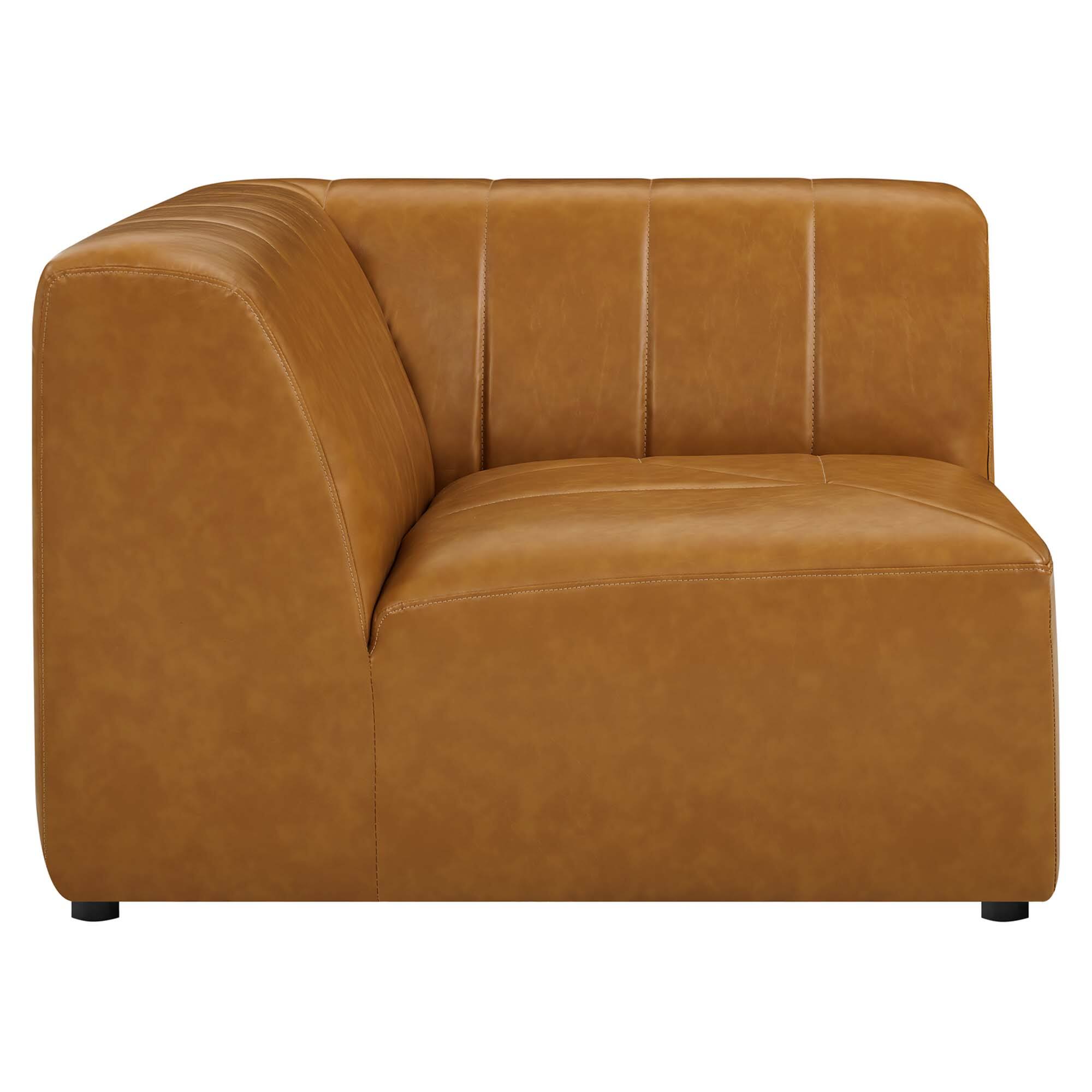 Left. Modway - Bartlett Vegan Leather Corner Chair by Modway - Tan.