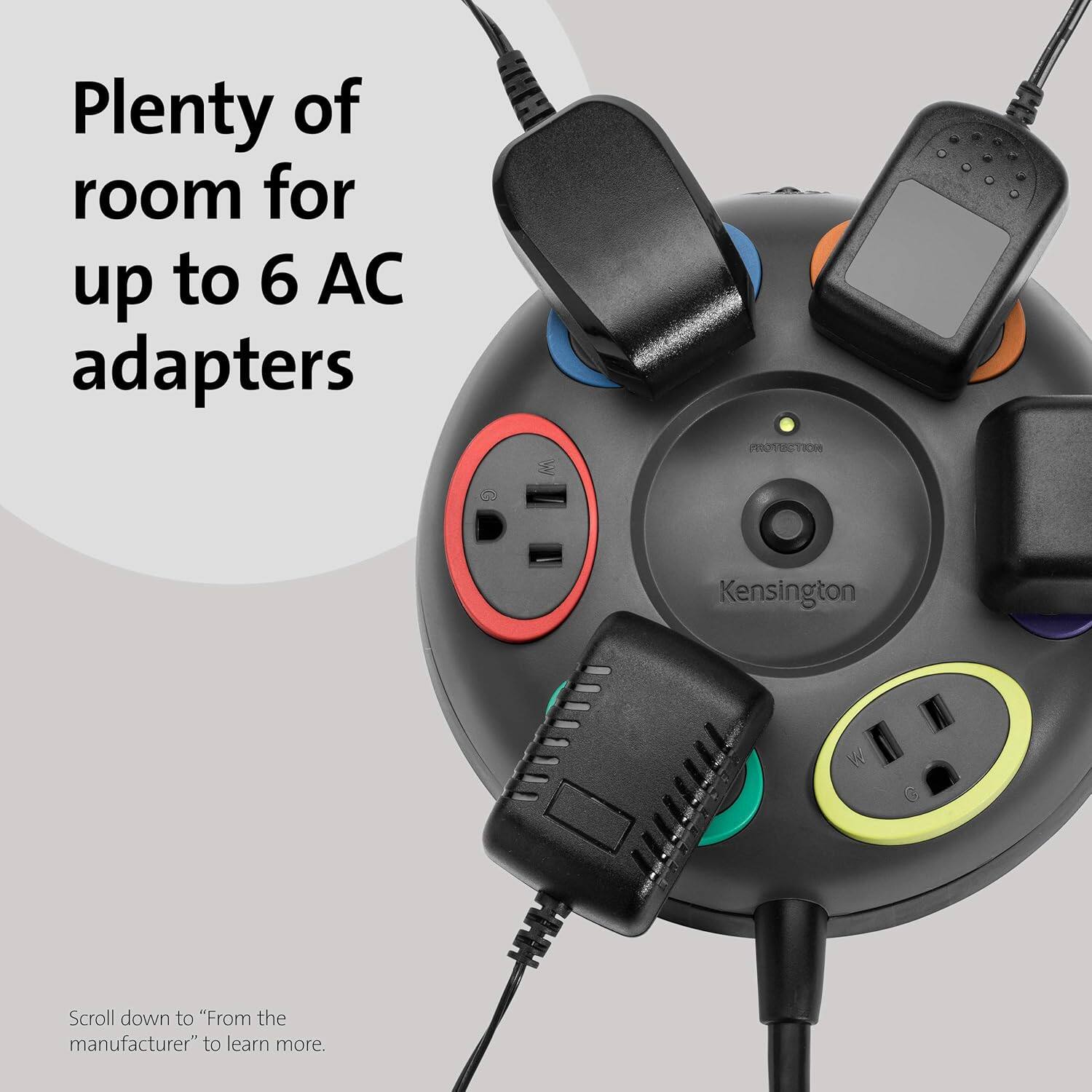 Plenty of room for up to 6 AC adapters

Scroll down to "From the manufacturer" to learn more.