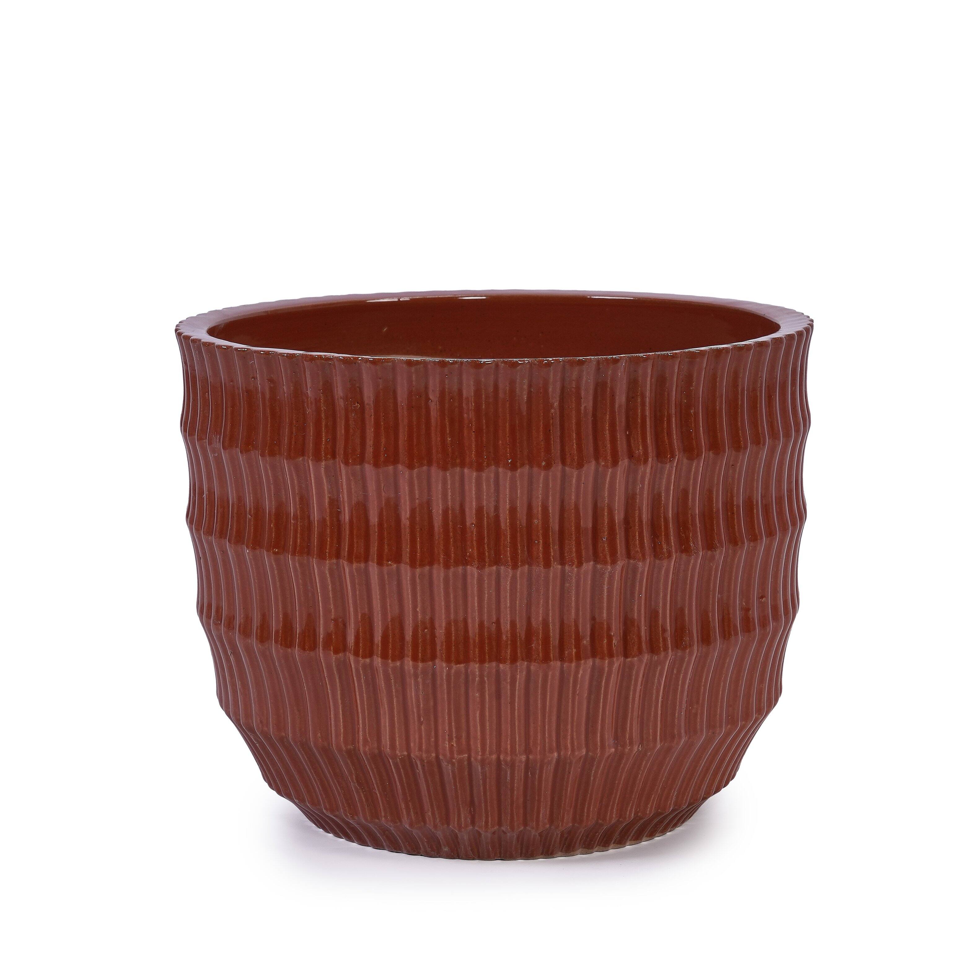 Alt View 5. Loheer - Loheer Ceramic Planter Set, Handmade Glazed Terracotta Pots with Drainage Holes, Set of 4 for Indoor Outdoor.