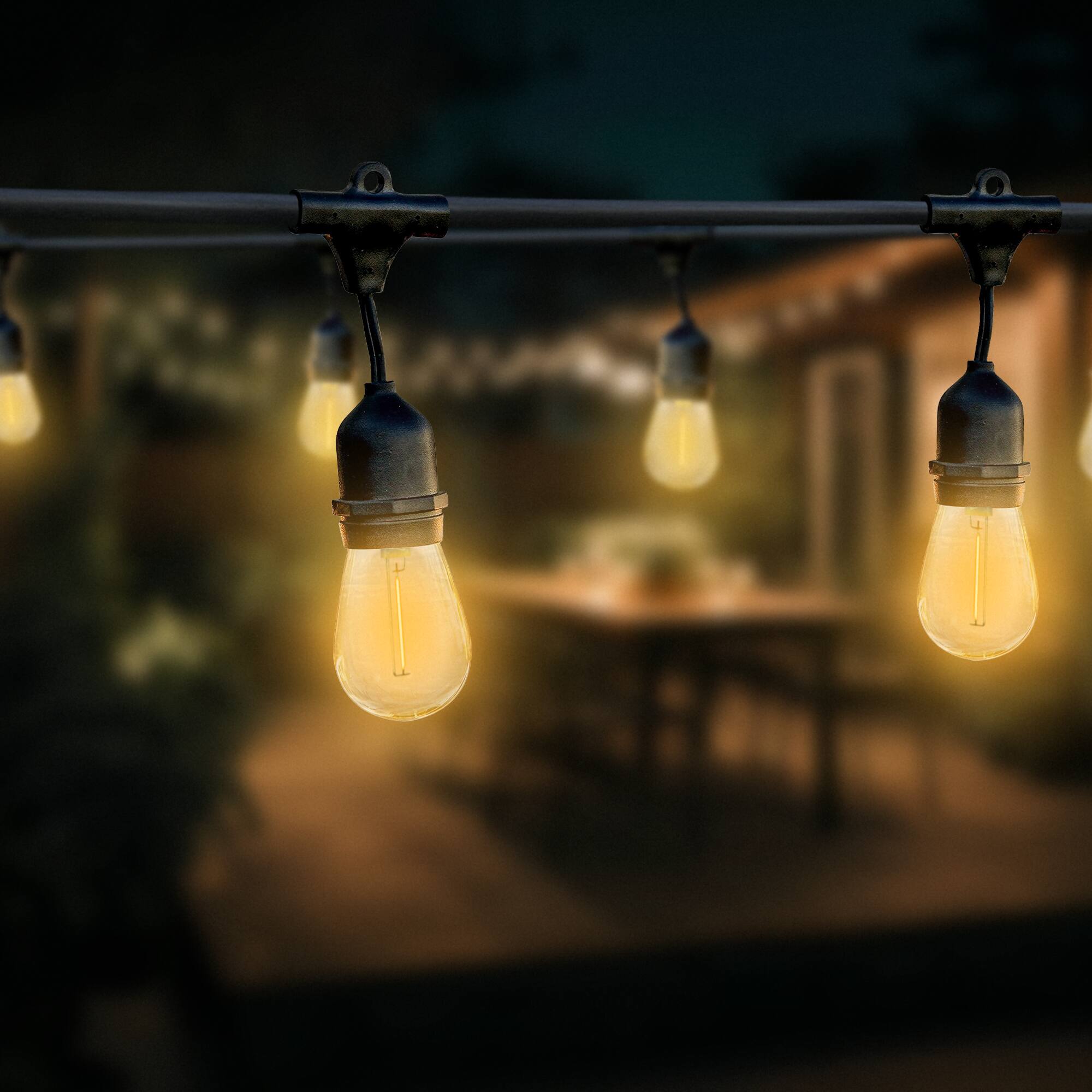 Alt View 2. GE - Globe 24 Feet 80 Lumens Dublin LED Vintage String 12 Bulb Light Set w/12 Sockets.