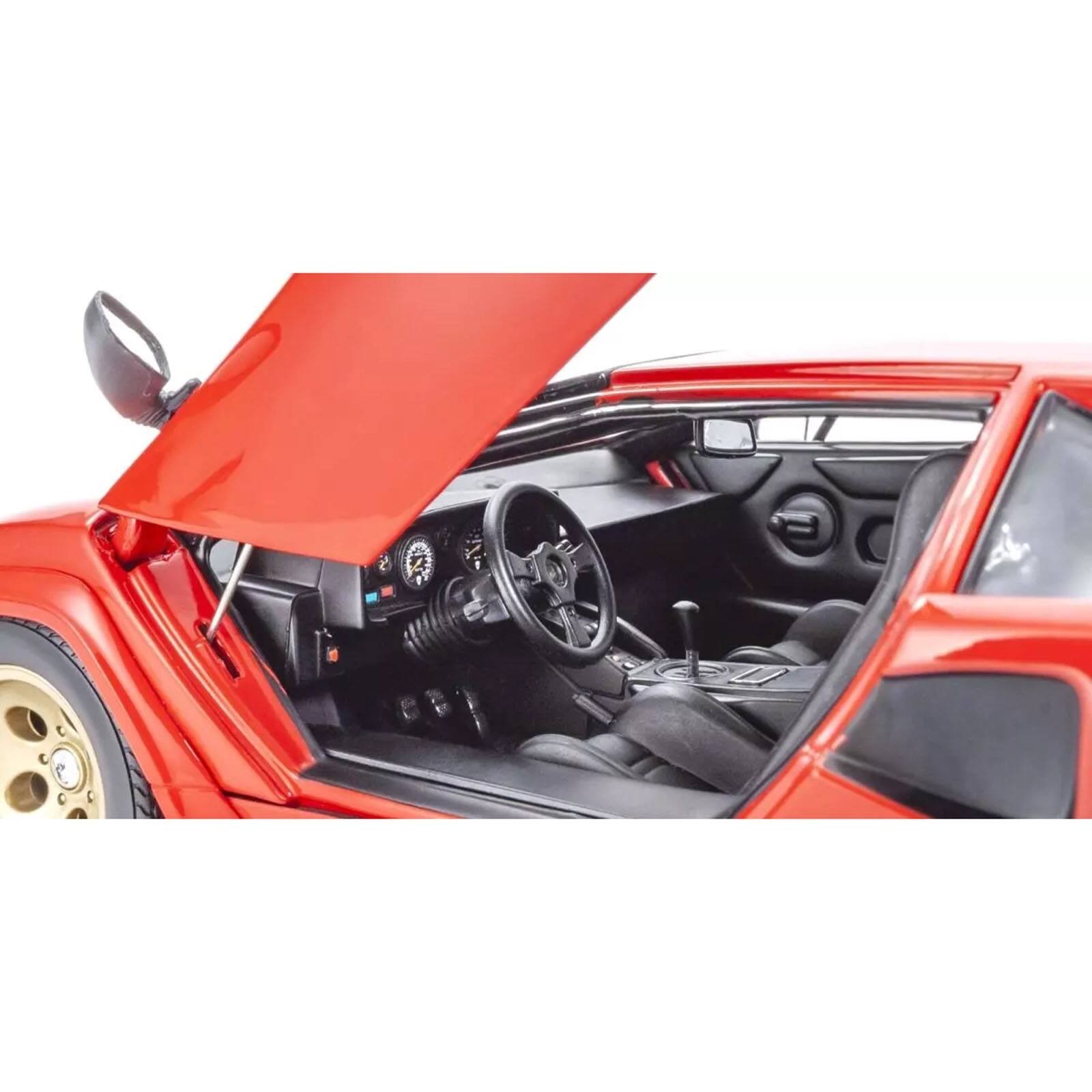 Alt View 1. Kyosho - Lamborghini Countach LP 5000 Quattrovalvole Red with Gold Wheels 1/18 Diecast Model Car by Kyosho.