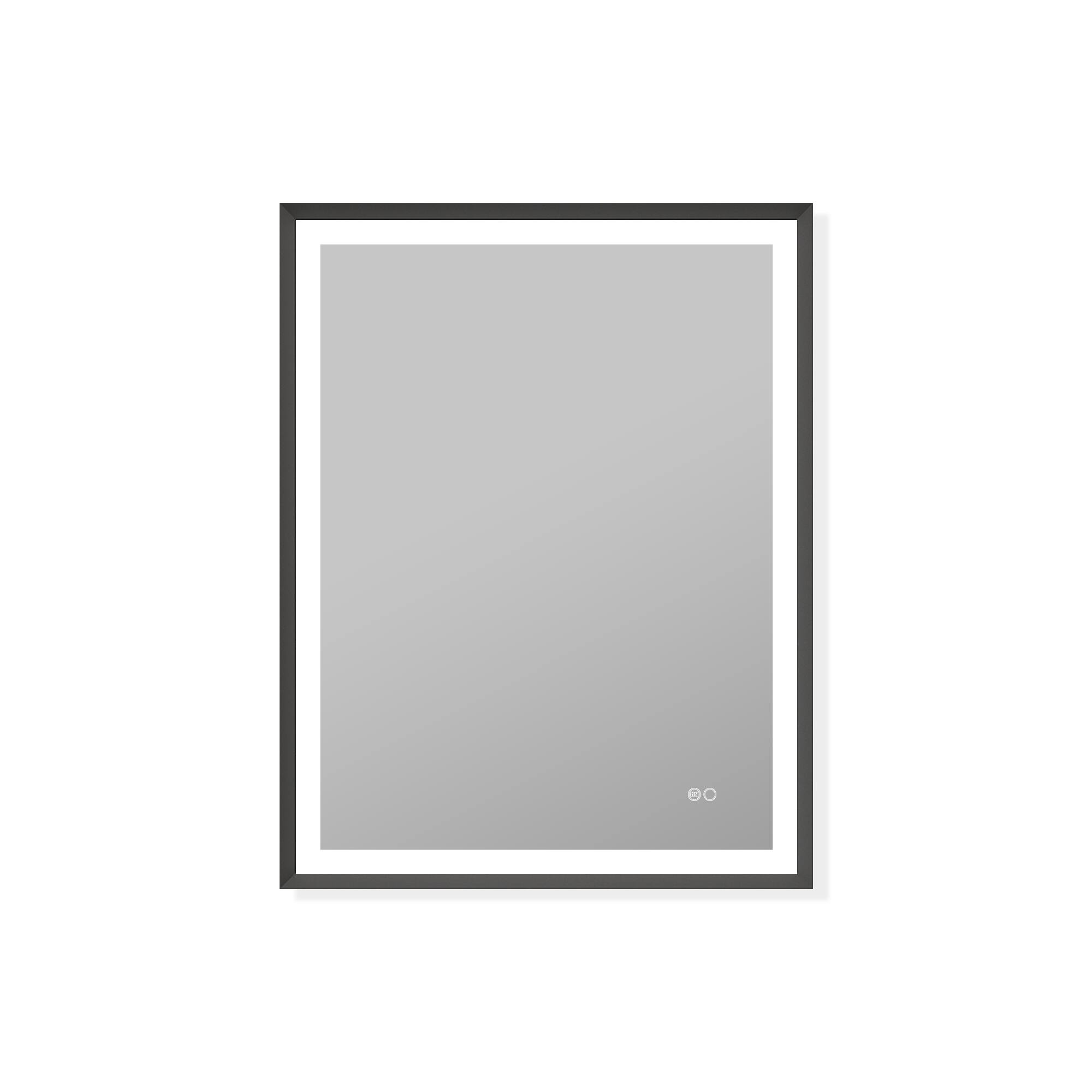 WELLFOR - 28 in W x 36 in. H Rectangular Single Aluminum Framed Anti-Fog LED Light Wall Bathroom Vanity Mirror - Matte Black price history on PriceWatchPro