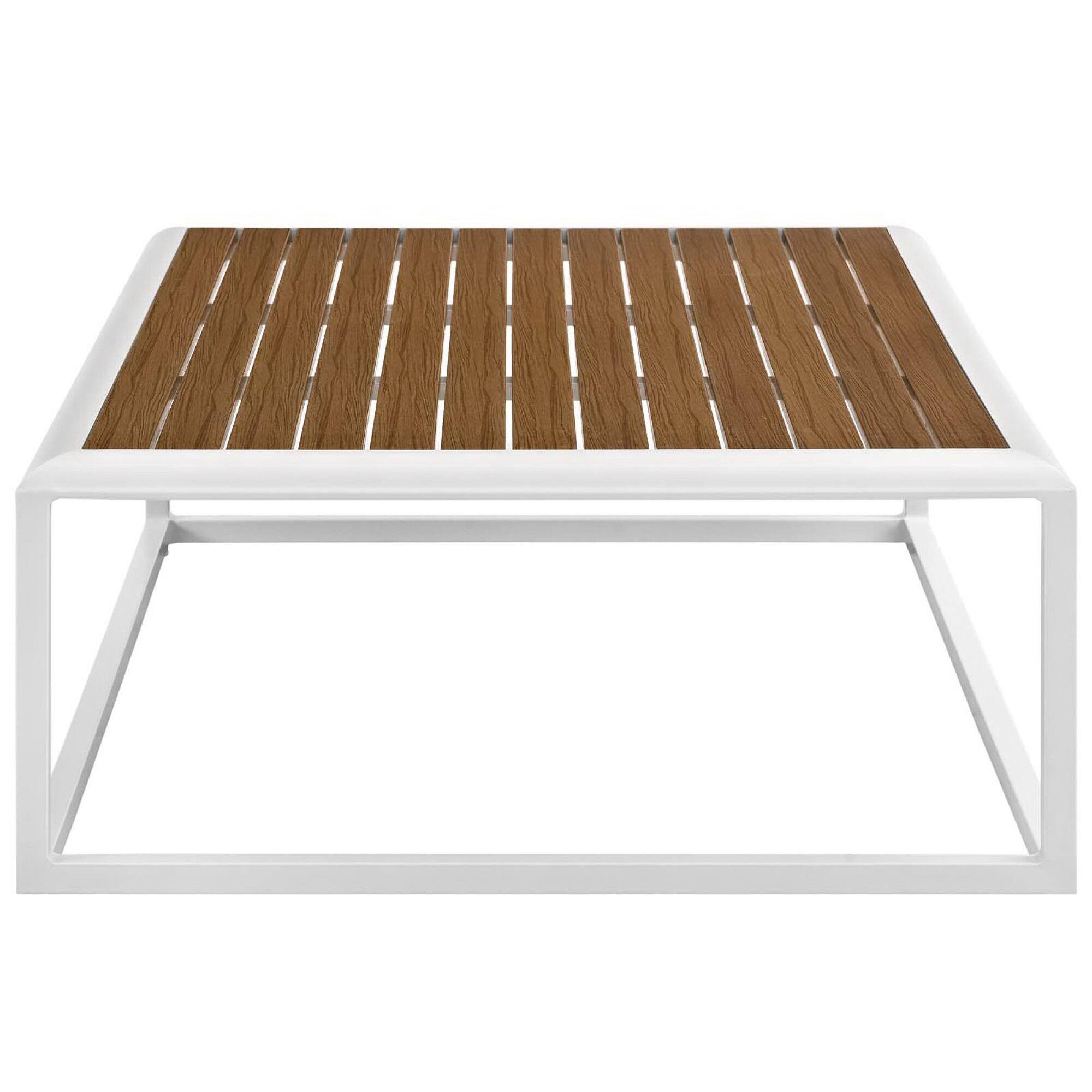 Left. Modway - Stance Outdoor Patio Aluminum Coffee Table by Modway - White Natural.