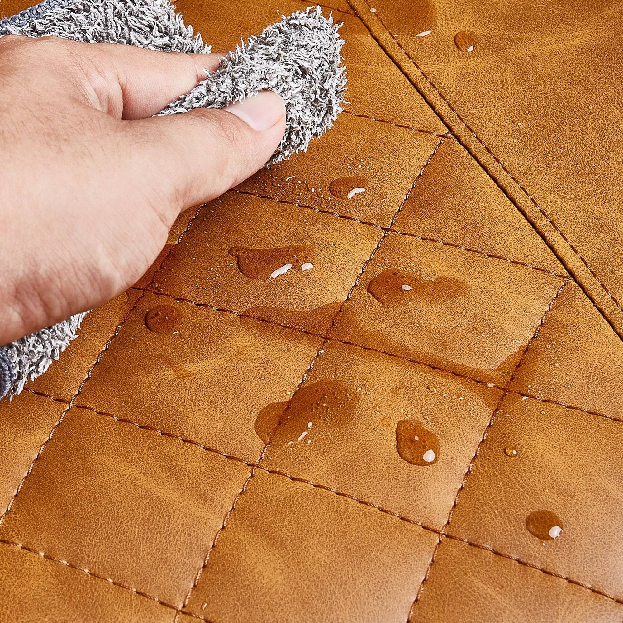 Alt View 2. Vecelo - Set of 4 Premium PU Leather Bar Stool-Vintage Diamond Quilted Backrest, Heavy-Duty Steel Frame for Home & Commercial Use - Brown Set of 4.