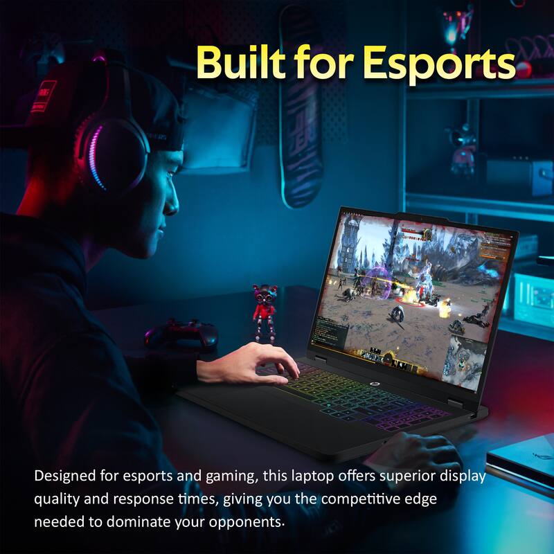 Built for Esports

Designed for esports and gaming, this laptop offers superior display quality and response times, giving you the competitive edge needed to dominate your opponents.