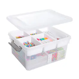 HM 1810 - Citylife 17 QT Storage Box Removable Tray Craft Organizers Storage Storage Container Organizing Bead - 17 Qt- 1 Pack